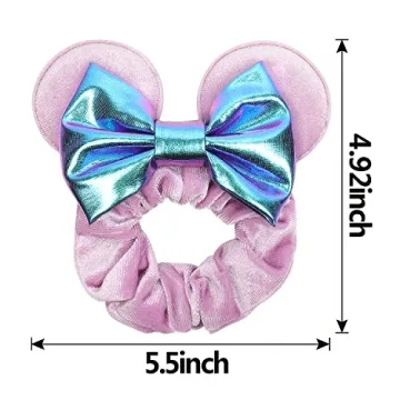 Stylish 4 Pcs Velvet Mouse Ears Scrunchies for All