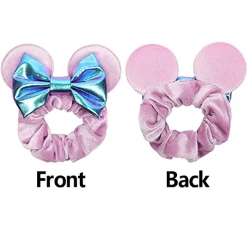 Stylish 4 Pcs Velvet Mouse Ears Scrunchies for All