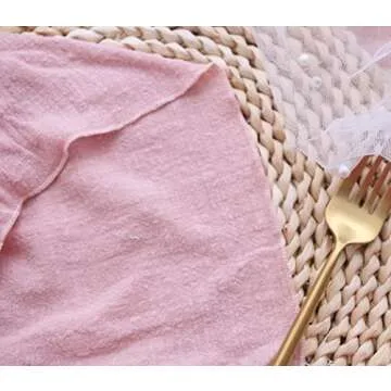 Dinner Cloth Napkins Set of 10,Gauze Napkins 100% Natural Soft Cotton,Washable Fall Cloth Napkins for Weddings Decorative Bridal Shower Family Everyday Use,40 * 40cm (16 * 16 inches),Dusty Pink