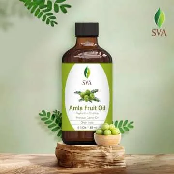 SVA Amla Oil 4oz (118ml) Premium Carrier Oil With Dropper For Hair Care, Hair Oiling, Scalp Massage, & Skin Care