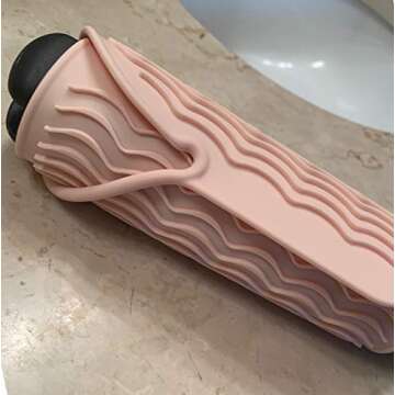 Heat Resistant Silicone Travel Mat for Curling Irons, Flat Irons, Hot Tools - 9"x6" - for Small or Large Vanities - Blush Pink