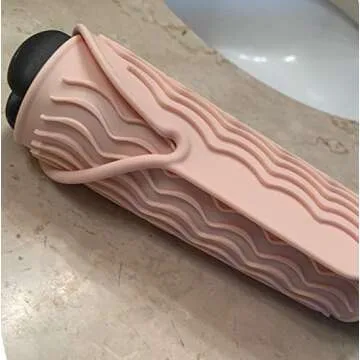 Heat Resistant Silicone Travel Mat for Curling Irons, Flat Irons, Hot Tools - 9"x6" - for Small or Large Vanities - Blush Pink