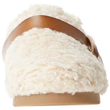 Amazon Essentials Women's Backless Shearling Memory Foam Mule, Ivory Tan Shearling, 7.5