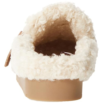 Amazon Essentials Women's Backless Shearling Memory Foam Mule, Ivory Tan Shearling, 7.5
