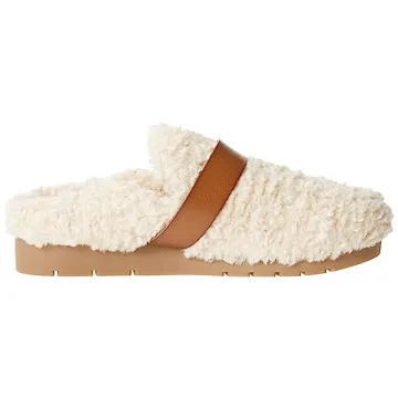 Amazon Essentials Women's Backless Shearling Memory Foam Mule, Ivory Tan Shearling, 7.5