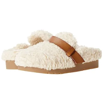 Amazon Essentials Women's Backless Shearling Memory Foam Mule, Ivory Tan Shearling, 7.5
