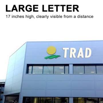 17 Inch Large Wooden Letter Number, 1/4 in Thick Big Wood Letter for Wall Decor Crafts