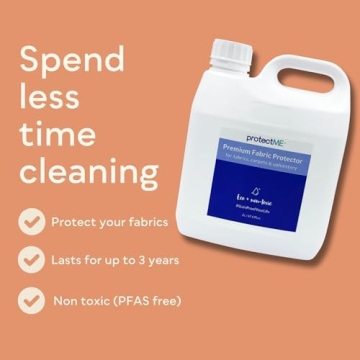 protectME Premium Fabric Protector and Stain Guard for Upholstery Carpet Shoes - Non Toxic, Water Based, Non-Flammable Protector Refill - 84.5 fl. Ounces