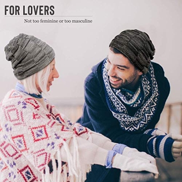 Warm Black Slouchy Beanie for Men - Vgogfly