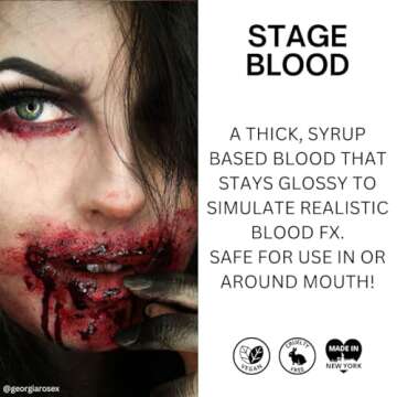 Mehron Makeup Blood Essential Kit | 4 Piece Halloween & Special FX Blood Set Includes 3D Gel (.5oz), Coagulated (.5oz), Squirt in Bright Arterial(2 oz), and Stage in Dark Venous(1oz)