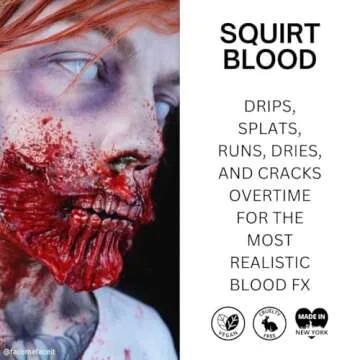 Mehron Makeup Blood Essential Kit | 4 Piece Halloween & Special FX Blood Set Includes 3D Gel (.5oz), Coagulated (.5oz), Squirt in Bright Arterial(2 oz), and Stage in Dark Venous(1oz)