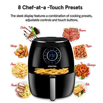 Gourmia GAF615 Air Fryer - 8 Presets for Healthy Cooking