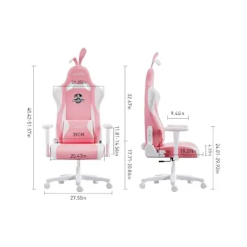 AutoFull C2 Gaming Chair with Bunny Ear Design and Lumbar Support