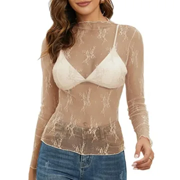Stylish MEROKEETY Mesh Layering Top for Women