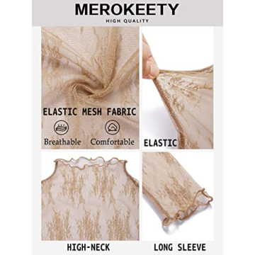 Stylish MEROKEETY Mesh Layering Top for Women