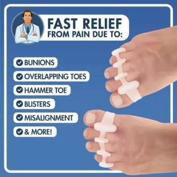 Dr. Frederick's Original Gel Toe Spreaders - 2 ct - Soft Toe Spacers for Bunions & Overlapping Toes - Pain Relief Orthotic for Men & Women - One Size