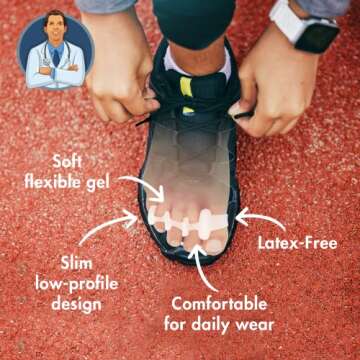 Dr. Frederick's Original Gel Toe Spreaders - 2 ct - Soft Toe Spacers for Bunions & Overlapping Toes - Pain Relief Orthotic for Men & Women - One Size