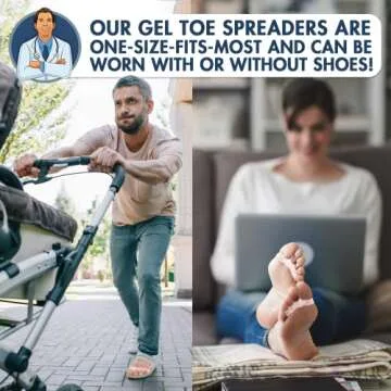 Dr. Frederick's Original Gel Toe Spreaders - 2 ct - Soft Toe Spacers for Bunions & Overlapping Toes - Pain Relief Orthotic for Men & Women - One Size
