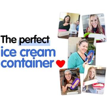 Set of 5 Ice Cream Containers - Durable & Versatile Storage