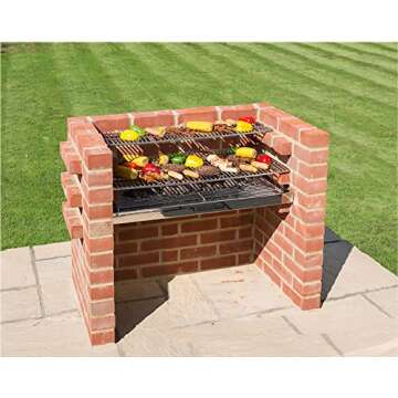 Built in BBQ Grill 550 sq in 100% Stainless Steel BKB 301 Brick BBQ Kit with Warming Rack