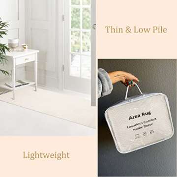 Lahome Boho Rugs for Entryways, 3x5 Kitchen Rug Lightweight Bedroom Rug Washable Bath Mat with Tassels, Farmhouse Cotton Beige Living Room Area Rug Low Pile Throw Rug for Laundry Office Decor