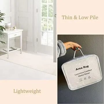 Lahome Boho Rugs for Entryways, 3x5 Kitchen Rug Lightweight Bedroom Rug Washable Bath Mat with Tassels, Farmhouse Cotton Beige Living Room Area Rug Low Pile Throw Rug for Laundry Office Decor