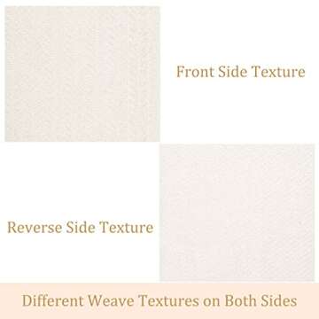 Lahome Boho Rugs for Entryways, 3x5 Kitchen Rug Lightweight Bedroom Rug Washable Bath Mat with Tassels, Farmhouse Cotton Beige Living Room Area Rug Low Pile Throw Rug for Laundry Office Decor