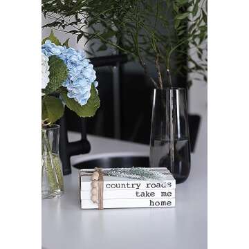 Lavender Inspired Decorative Books for Home Decor| Boho Chic Coffee Table Books Decor|Set of 3 Faux ...