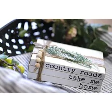 Lavender Inspired Decorative Books for Home Decor| Boho Chic Coffee Table Books Decor|Set of 3 Faux Books Stack for Fireplace Mantle Decoration| Entryway Table Decor| Farmhouse Living Room Decor|