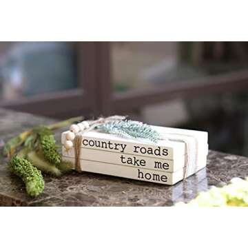 Lavender Inspired Decorative Books for Home Decor| Boho Chic Coffee Table Books Decor|Set of 3 Faux Books Stack for Fireplace Mantle Decoration| Entryway Table Decor| Farmhouse Living Room Decor|