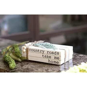 Lavender Inspired Decorative Books for Home Decor| Boho Chic Coffee Table Books Decor|Set of 3 Faux Books Stack for Fireplace Mantle Decoration| Entryway Table Decor| Farmhouse Living Room Decor|