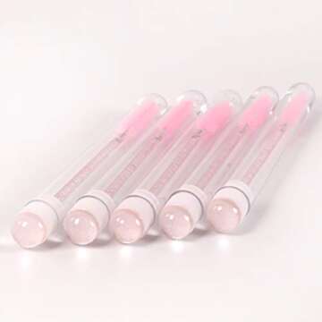 20 Pcs Sky Pink Disposable Mascara Brushes in Tube