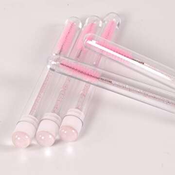 20 Pcs Sky Pink Disposable Mascara Brushes in Tube