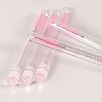 20 Pcs Sky Pink Disposable Mascara Brushes in Tube
