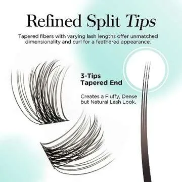 BEYELIAN Lash Clusters, 144 Pcs D+ Curl Individual Cluster Lashes False Eyelashes Extension Natural Look Reusable Glue Bonded Black Super Thin Band DIY Eyelash Extension 10-16mm (StyleC10)