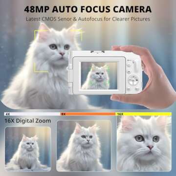 4K Digital Camera with Autofocus & 180° Flip Screen
