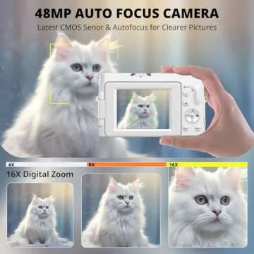 4K Digital Camera with Autofocus & 180° Flip Screen
