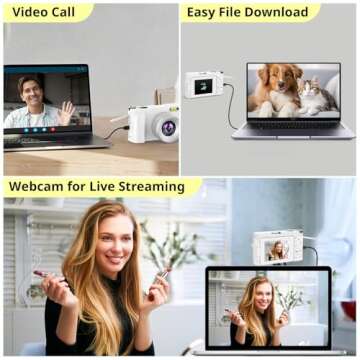 4K Digital Camera with Autofocus & 180° Flip Screen