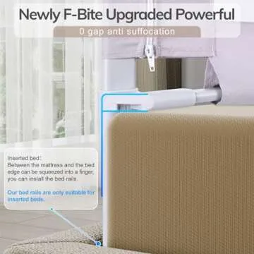 omzer Bed Rail for Toddlers - Baby Bed Guard Rail with Double Child Lock, Safety Bedrail for Children Kids with Pattern, Infants Height Adjustment Guardrail for Full Queen King Size - 1 Pack, 78.74”