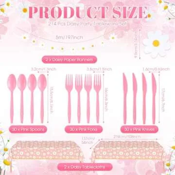 Domensi Daisy Party Set for 30 Guests, Perfect for Celebrations