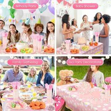 Domensi Daisy Party Set for 30 Guests, Perfect for Celebrations