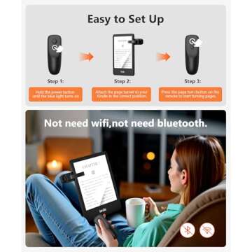 Fuloview Remote Control Page Turner for Kindle Paperwhite Kobo eReaders, Page Turner Clicker with Wi...