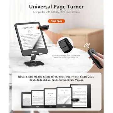 Fuloview Remote Control Page Turner for Kindle Paperwhite Kobo eReaders, Page Turner Clicker with Wireless Remote Compatible with iPad, Tablets, Cellphones
