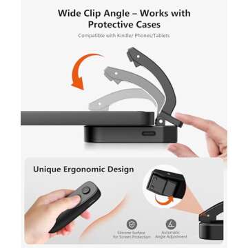 Fuloview Remote Control Page Turner for Kindle Paperwhite Kobo eReaders, Page Turner Clicker with Wireless Remote Compatible with iPad, Tablets, Cellphones