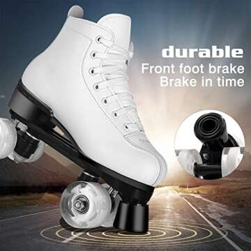 Perzcare Roller Skate Shoes Unisex Classic PU Leather Skates