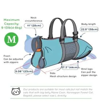 Cinf Cat Nail Clipping Cleaning Grooming Restraint Bag No Scratching Biting for Bathing Nail Trimming Injecting Examining