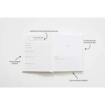 Wedding Anniversary Journal (Ivory, 189 Pages) - Anniversary Book for Couple - Marriage Memory Book & Photo Album - Unique Wedding Gifts for Couple