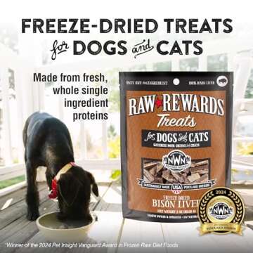 Northwest Naturals Raw Rewards Freeze-Dried Bison Liver Treats for Dogs and Cats - Bite-Sized Pieces...