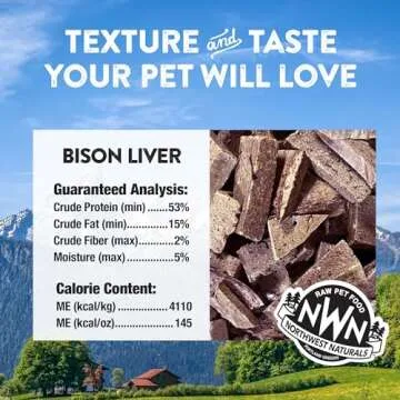 Northwest Naturals Raw Rewards Freeze-Dried Bison Liver Treats for Dogs and Cats - Bite-Sized Pieces - Healthy, 1 Ingredient, Human Grade Ingredients, All Natural - 3 Oz