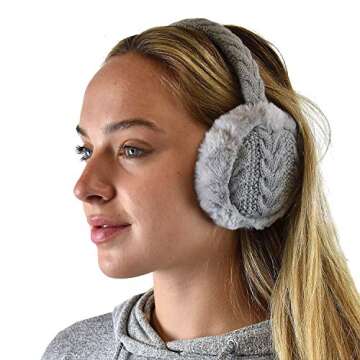 C.C Soft Winter Warm Adjustable Headband Ear Warmer Earmuffs, Gray